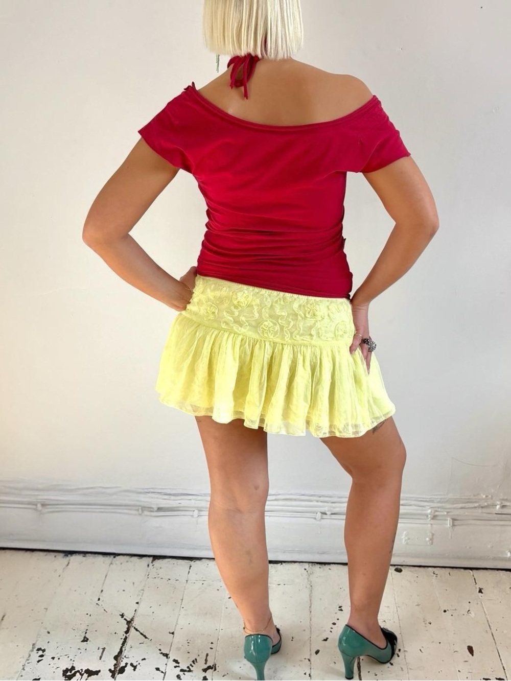 1990s Moschino “Never Accept Sweets from Strangers” Off the Shoulders Candy Top - Picture 7 of 8